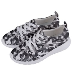 Grey And White Camouflage Pattern Women s Lightweight Sports Shoes by SpinnyChairDesigns