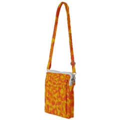 Orange And Yellow Camouflage Pattern Multi Function Travel Bag by SpinnyChairDesigns