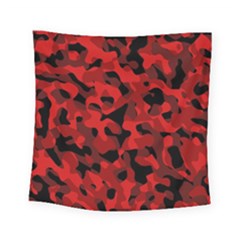 Red And Black Camouflage Pattern Square Tapestry (small) by SpinnyChairDesigns
