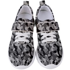 Grey And Black Camouflage Pattern Women s Velcro Strap Shoes by SpinnyChairDesigns
