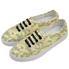 Light Green Brown Yellow Camouflage Pattern Women s Classic Low Top Sneakers by SpinnyChairDesigns