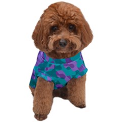 Purple And Teal Camouflage Pattern Dog T-shirt by SpinnyChairDesigns