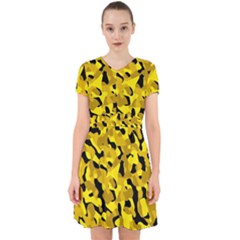 Black And Yellow Camouflage Pattern Adorable In Chiffon Dress by SpinnyChairDesigns