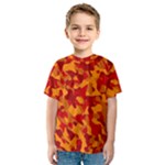 Red and Orange Camouflage Pattern Kids  Sport Mesh Tee