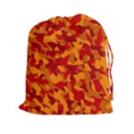 Red and Orange Camouflage Pattern Drawstring Pouch (2XL)