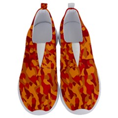 Red And Orange Camouflage Pattern No Lace Lightweight Shoes by SpinnyChairDesigns