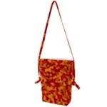 Red and Orange Camouflage Pattern Folding Shoulder Bag
