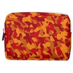 Red And Orange Camouflage Pattern Make Up Pouch (medium) by SpinnyChairDesigns