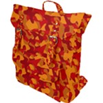 Red and Orange Camouflage Pattern Buckle Up Backpack