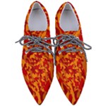 Red and Orange Camouflage Pattern Pointed Oxford Shoes