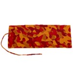 Red and Orange Camouflage Pattern Roll Up Canvas Pencil Holder (S)