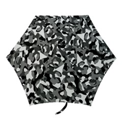 Black And White Camouflage Pattern Mini Folding Umbrellas by SpinnyChairDesigns
