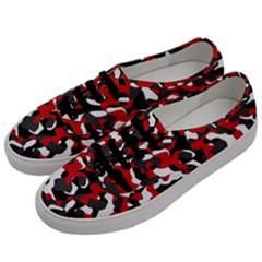 Black Red White Camouflage Pattern Men s Classic Low Top Sneakers by SpinnyChairDesigns