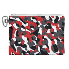 Black Red White Camouflage Pattern Canvas Cosmetic Bag (xl) by SpinnyChairDesigns