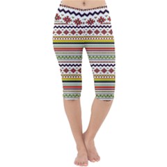 Bright Tribal Lightweight Velour Cropped Yoga Leggings by ibelieveimages