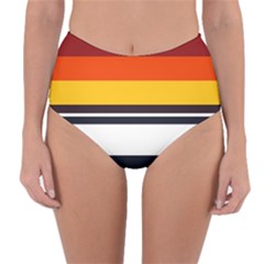 Retro Sunset Reversible High-waist Bikini Bottoms by tmsartbazaar