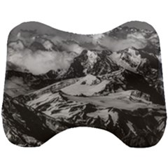 Black And White Andes Mountains Aerial View, Chile Head Support Cushion by dflcprintsclothing