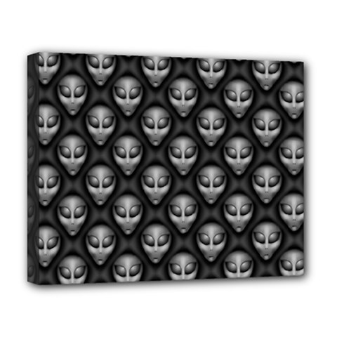 Grey Aliens Extraterrestrials Ufo Faces Deluxe Canvas 20  X 16  (stretched) by SpinnyChairDesigns