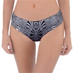 Abstract Art Black and White Floral Intricate Pattern Reversible Classic Bikini Bottoms