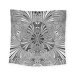 Abstract Art Black and White Floral Intricate Pattern Square Tapestry (Small)