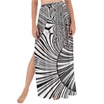 Abstract Art Black and White Floral Intricate Pattern Maxi Chiffon Tie-Up Sarong