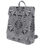 Abstract Art Black and White Floral Intricate Pattern Flap Top Backpack