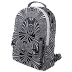 Abstract Art Black and White Floral Intricate Pattern Flap Pocket Backpack (Small)