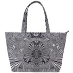 Abstract Art Black and White Floral Intricate Pattern Back Pocket Shoulder Bag 