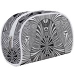 Abstract Art Black and White Floral Intricate Pattern Makeup Case (Large)