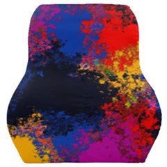 Colorful Paint Splatter Texture Red Black Yellow Blue Car Seat Back Cushion  by SpinnyChairDesigns