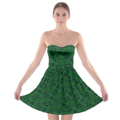 Green Intricate Pattern Strapless Bra Top Dress by SpinnyChairDesigns