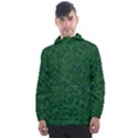 Green Intricate Pattern Men s Front Pocket Pullover Windbreaker View1