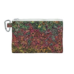 Stylish Fall Colors Camouflage Canvas Cosmetic Bag (medium) by SpinnyChairDesigns