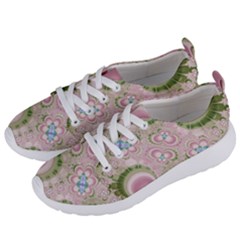 Pastel Pink Abstract Floral Print Pattern Women s Lightweight Sports Shoes by SpinnyChairDesigns