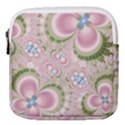 Pastel Pink Abstract Floral Print Pattern Mini Square Pouch View1