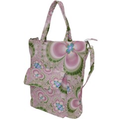 Pastel Pink Abstract Floral Print Pattern Shoulder Tote Bag
