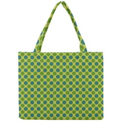 Green Polka Dots Spots Pattern Mini Tote Bag