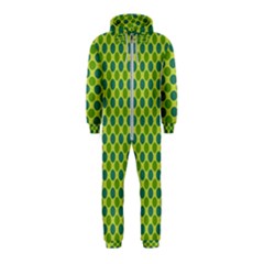Green Polka Dots Spots Pattern Hooded Jumpsuit (kids)