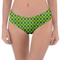 Green Polka Dots Spots Pattern Reversible Classic Bikini Bottoms