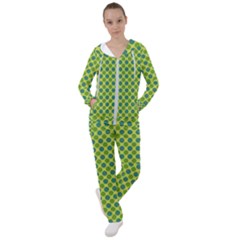 Green Polka Dots Spots Pattern Women s Tracksuit