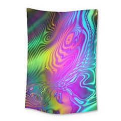 Psychedelic Swirl Trippy Abstract Art Small Tapestry by SpinnyChairDesigns