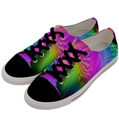 Psychedelic Swirl Trippy Abstract Art Men s Low Top Canvas Sneakers by SpinnyChairDesigns