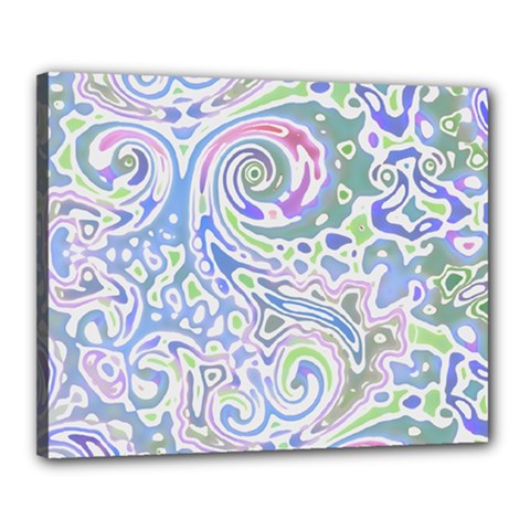 Colorful Pastel Floral Swirl Watercolor Pattern Canvas 20  X 16  (stretched) by SpinnyChairDesigns