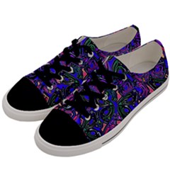 Purple Abstract Butterfly Pattern Men s Low Top Canvas Sneakers by SpinnyChairDesigns