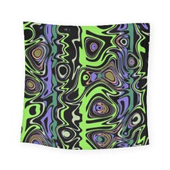 Green And Black Abstract Pattern Square Tapestry (small) by SpinnyChairDesigns