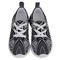 Black And White Intricate Pattern Running Shoes by SpinnyChairDesigns