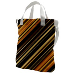 Black And Yellow Stripes Pattern Canvas Messenger Bag by SpinnyChairDesigns