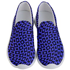 Abstract Black And Purple Checkered Pattern Men s Lightweight Slip Ons by SpinnyChairDesigns