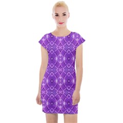 Geometric Galaxy Pattern Print Cap Sleeve Bodycon Dress by dflcprintsclothing