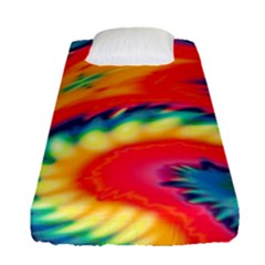 Colorful Dark Tie Dye Pattern Fitted Sheet (single Size) by SpinnyChairDesigns